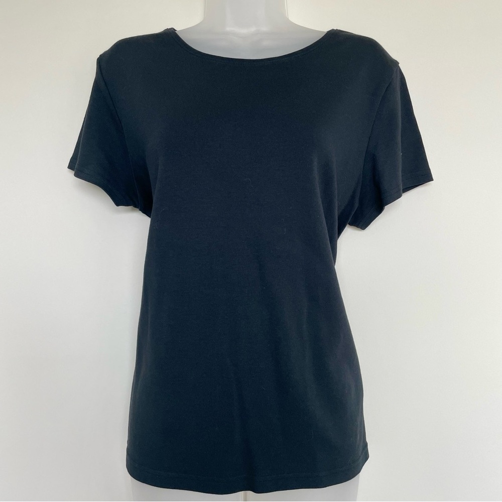 EUC | Croft & Barrow Black Classic Fit Short Sleeve T-Shirt | Size Large